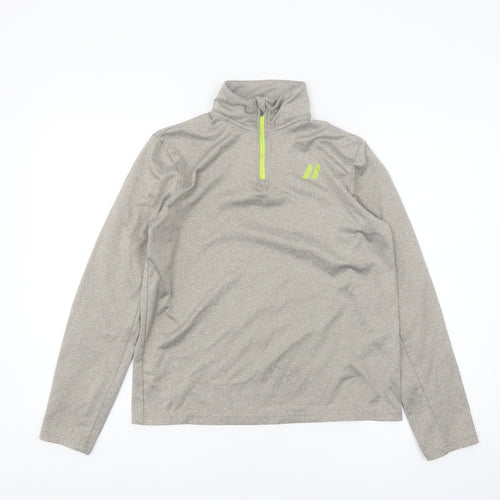 Crivit Boys Grey 1/4 Zip Long Sleeve Activewear Top 13-14 Years