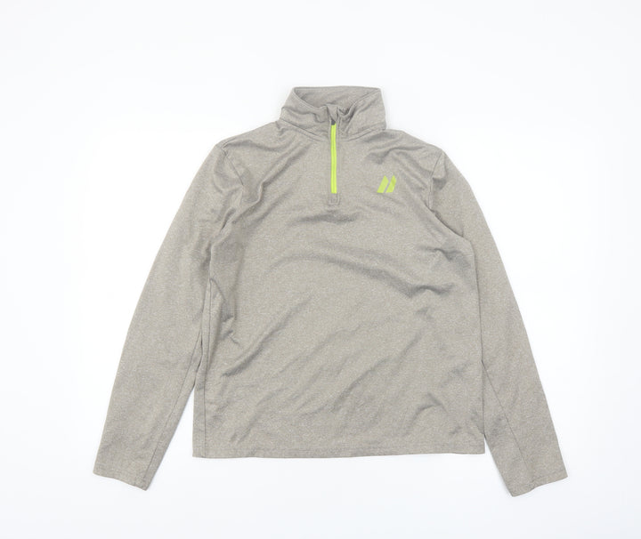 Crivit Boys Grey 1/4 Zip Long Sleeve Activewear Top 13-14 Years