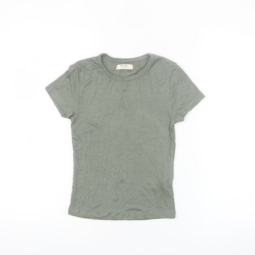 strteen Teens Green Slim Fit Short Sleeve Basic T-Shirt Size 10