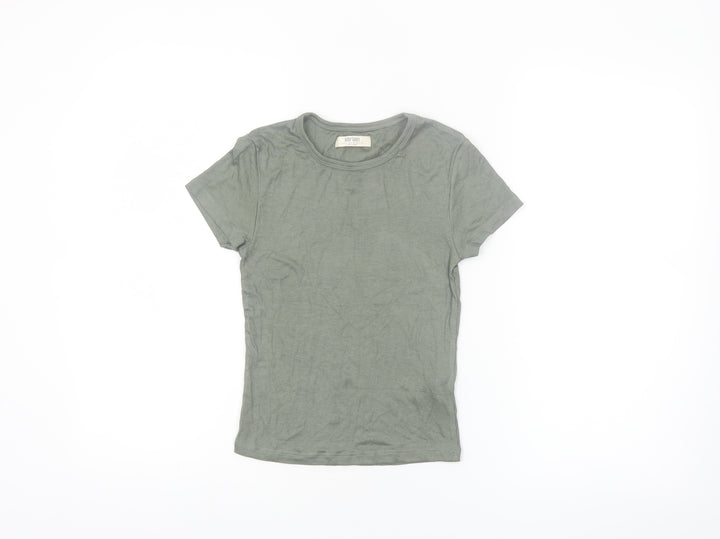 strteen Teens Green Slim Fit Short Sleeve Basic T-Shirt Size 10
