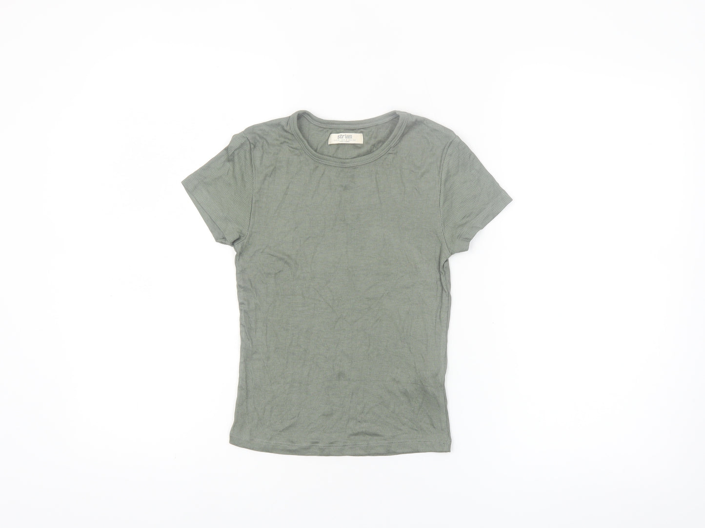 strteen Teens Green Slim Fit Short Sleeve Basic T-Shirt Size 10