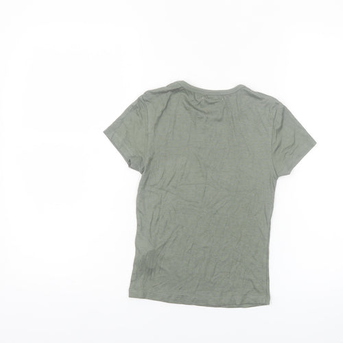 strteen Teens Green Slim Fit Short Sleeve Basic T-Shirt Size 10