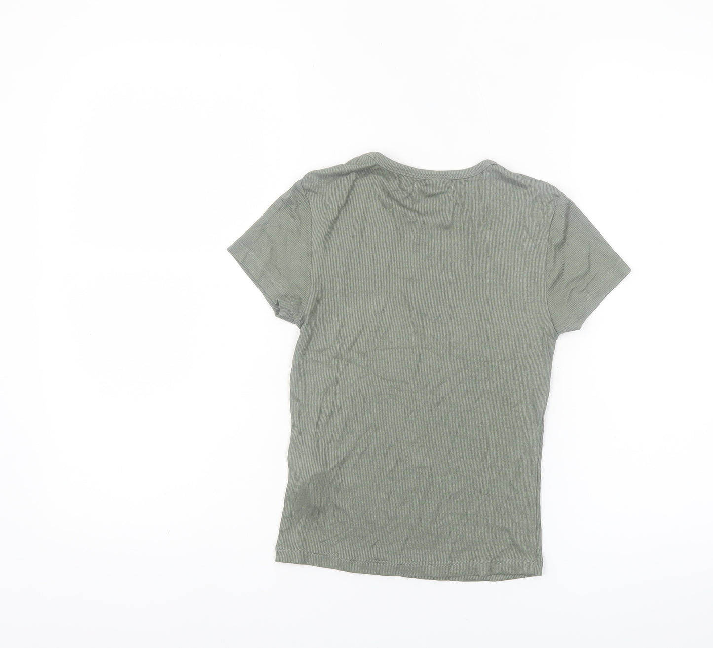 strteen Teens Green Slim Fit Short Sleeve Basic T-Shirt Size 10