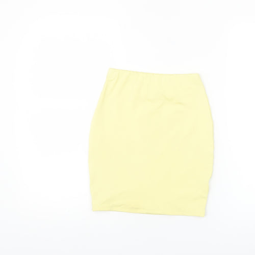Oh Polly Women's Yellow High Waisted Pencil Skirt Size 6