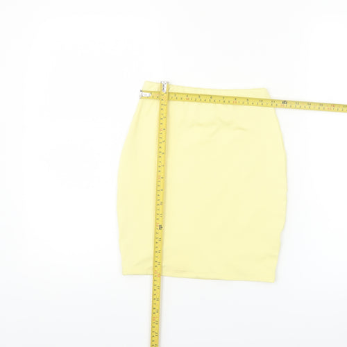 Oh Polly Women's Yellow High Waisted Pencil Skirt Size 6