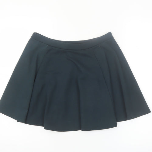 River Island Women's Black Skater Mini Skirt Size 12 Stretch Jersey