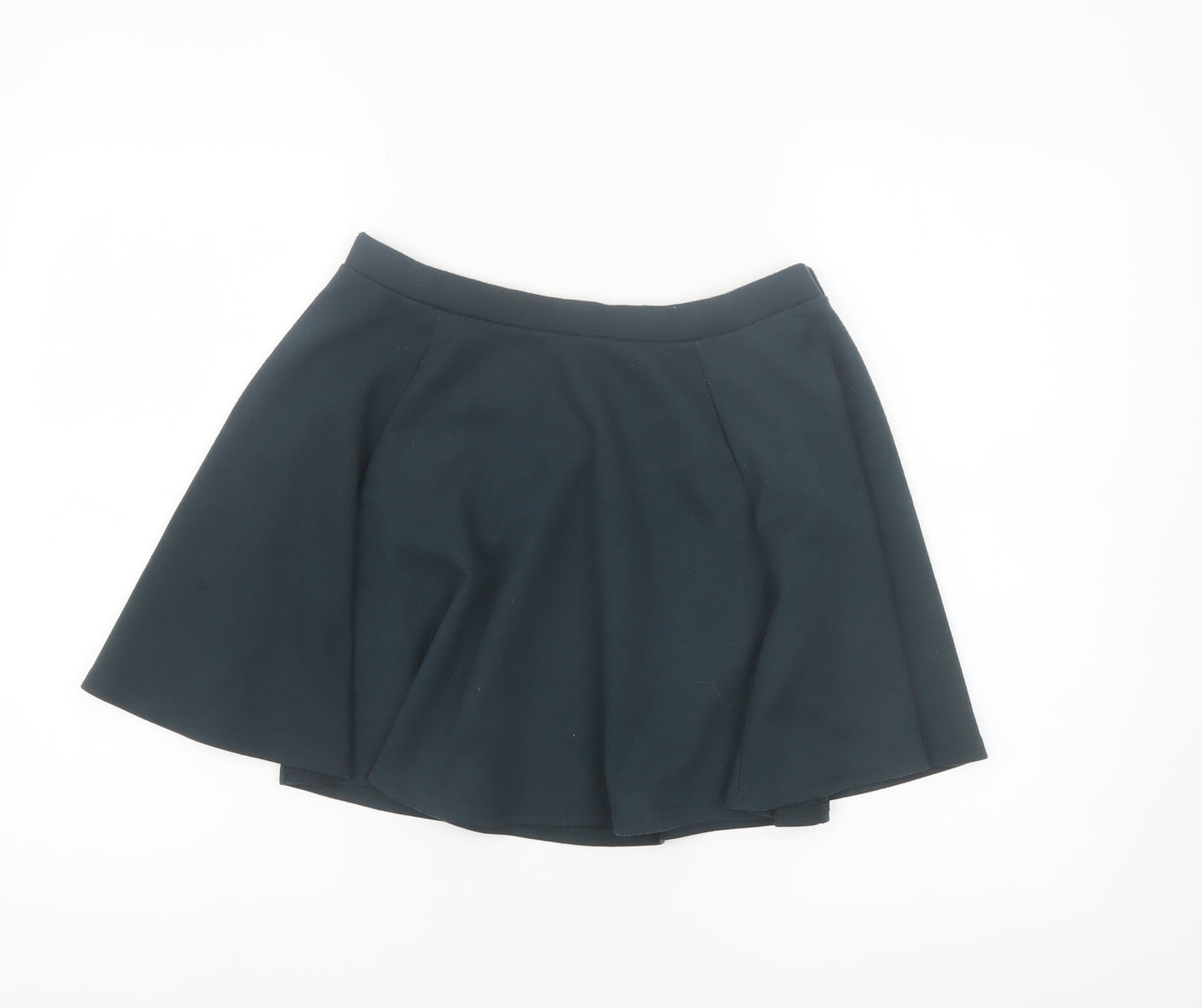 River Island Women's Black Skater Mini Skirt Size 12 Stretch Jersey