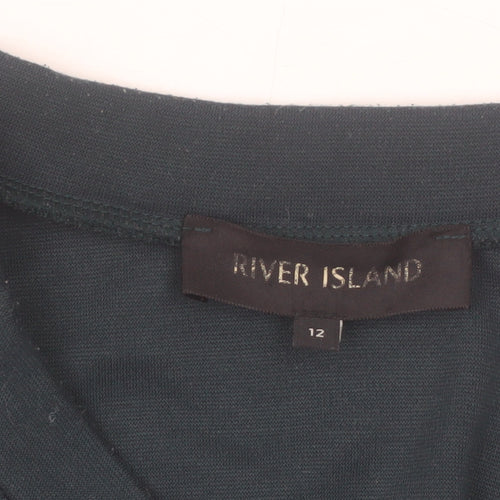 River Island Women's Black Skater Mini Skirt Size 12 Stretch Jersey