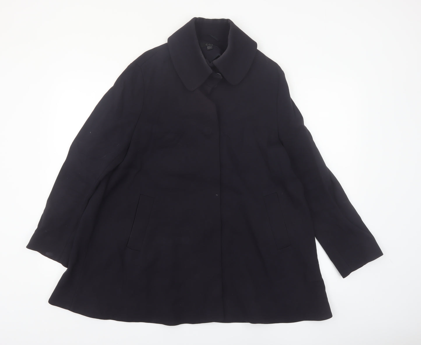 COS Womens Black Mid-Length Classic Overcoat Size 12