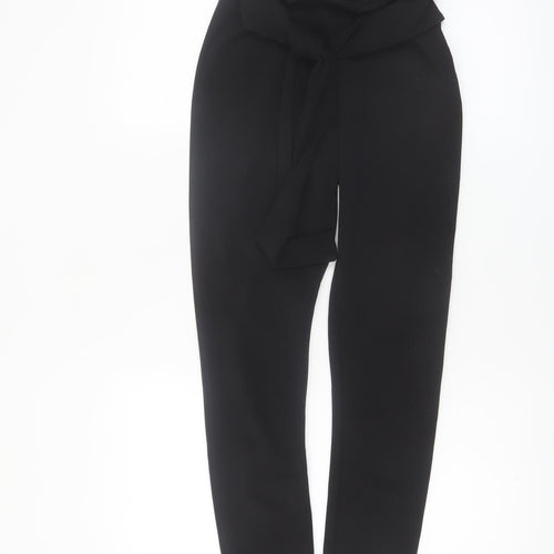 PrettyLittleThing Women’s Black Paperbag High Waist Trousers Size 6