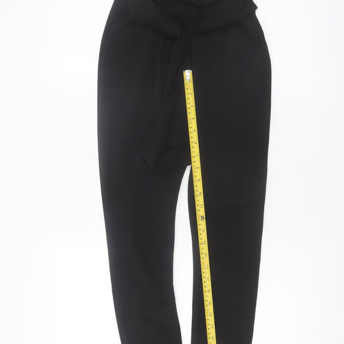 PrettyLittleThing Women’s Black Paperbag High Waist Trousers Size 6