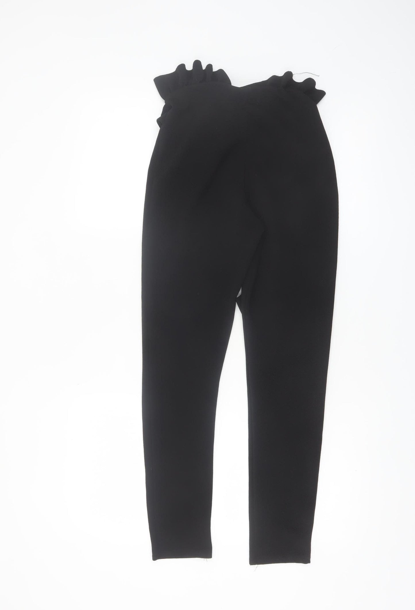 PrettyLittleThing Women’s Black Paperbag High Waist Trousers Size 6