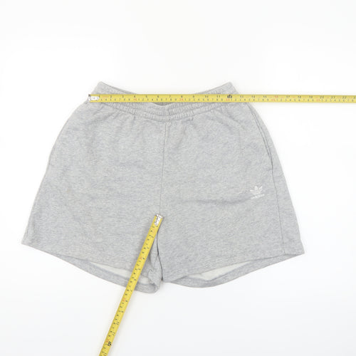 Adidas Womens Grey Sweat Shorts Size 8 Cotton Blend Activewear