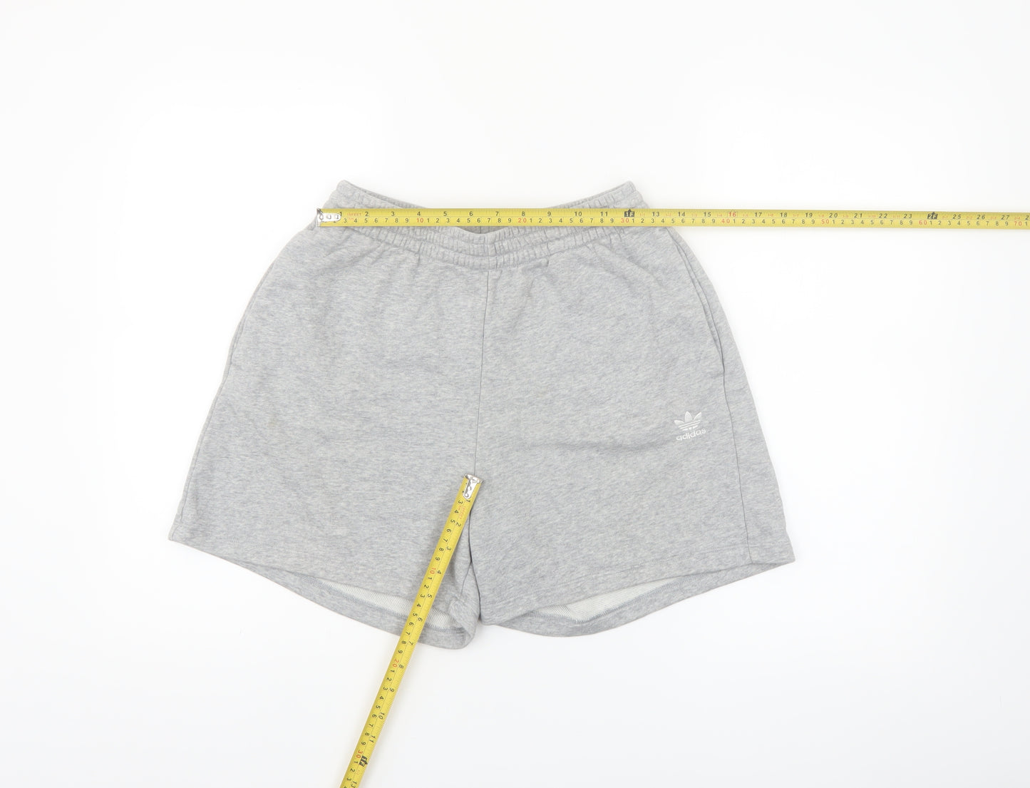 Adidas Womens Grey Sweat Shorts Size 8 Cotton Blend Activewear