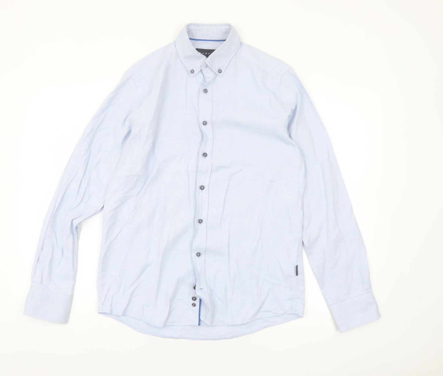 Bugatti Men’s Blue Long Sleeve Regular Fit Button-Down Shirt S