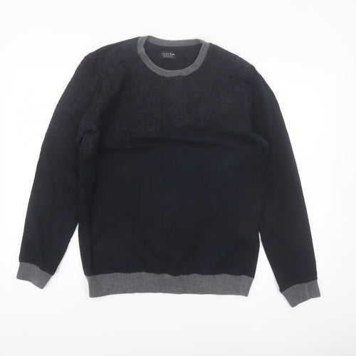 Zara Man Black & Grey Knit Pullover Sweatshirt Men's L
