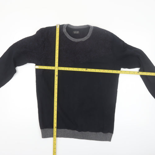 Zara Man Black & Grey Knit Pullover Sweatshirt Men's L