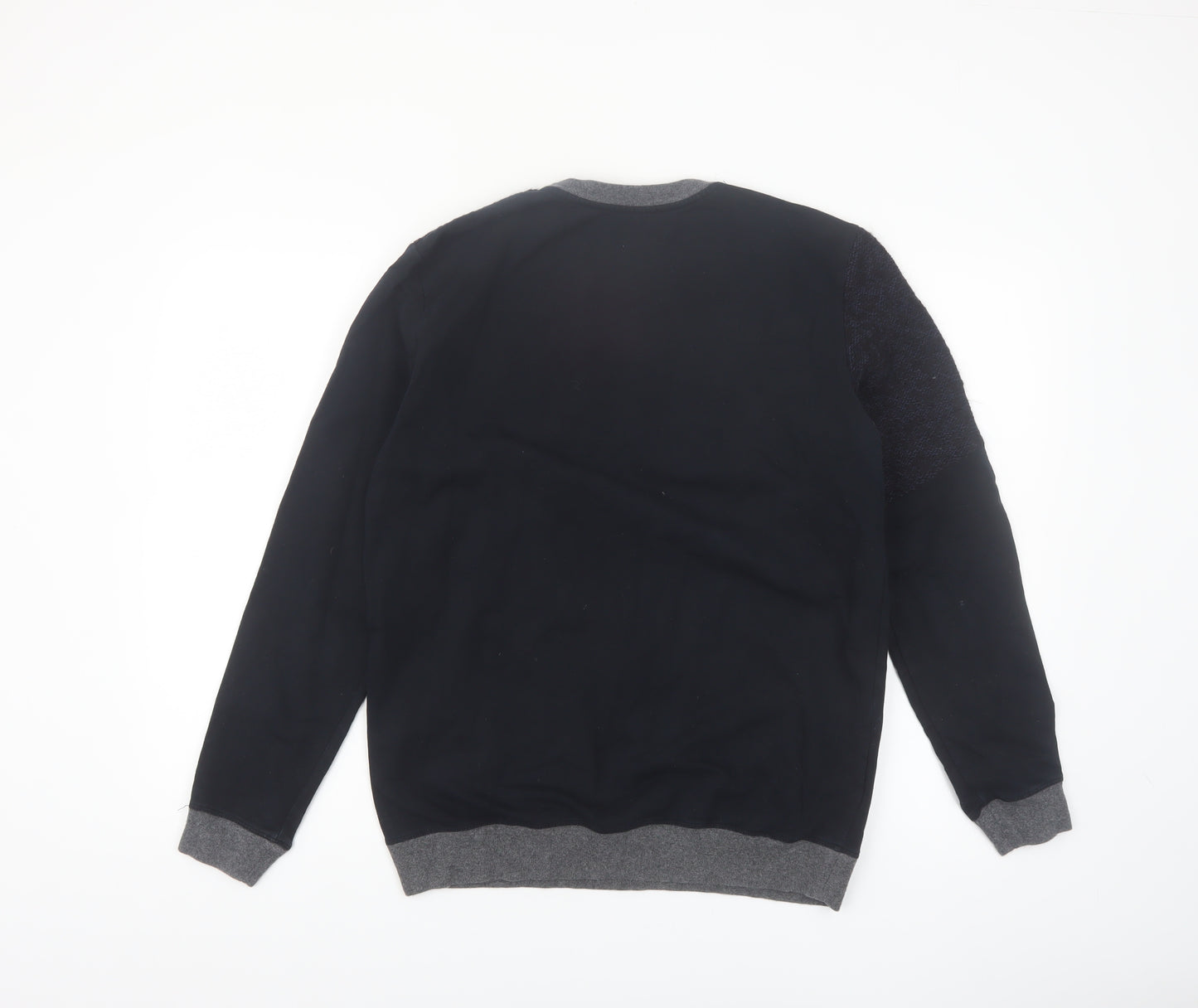Zara Man Black & Grey Knit Pullover Sweatshirt Men's L