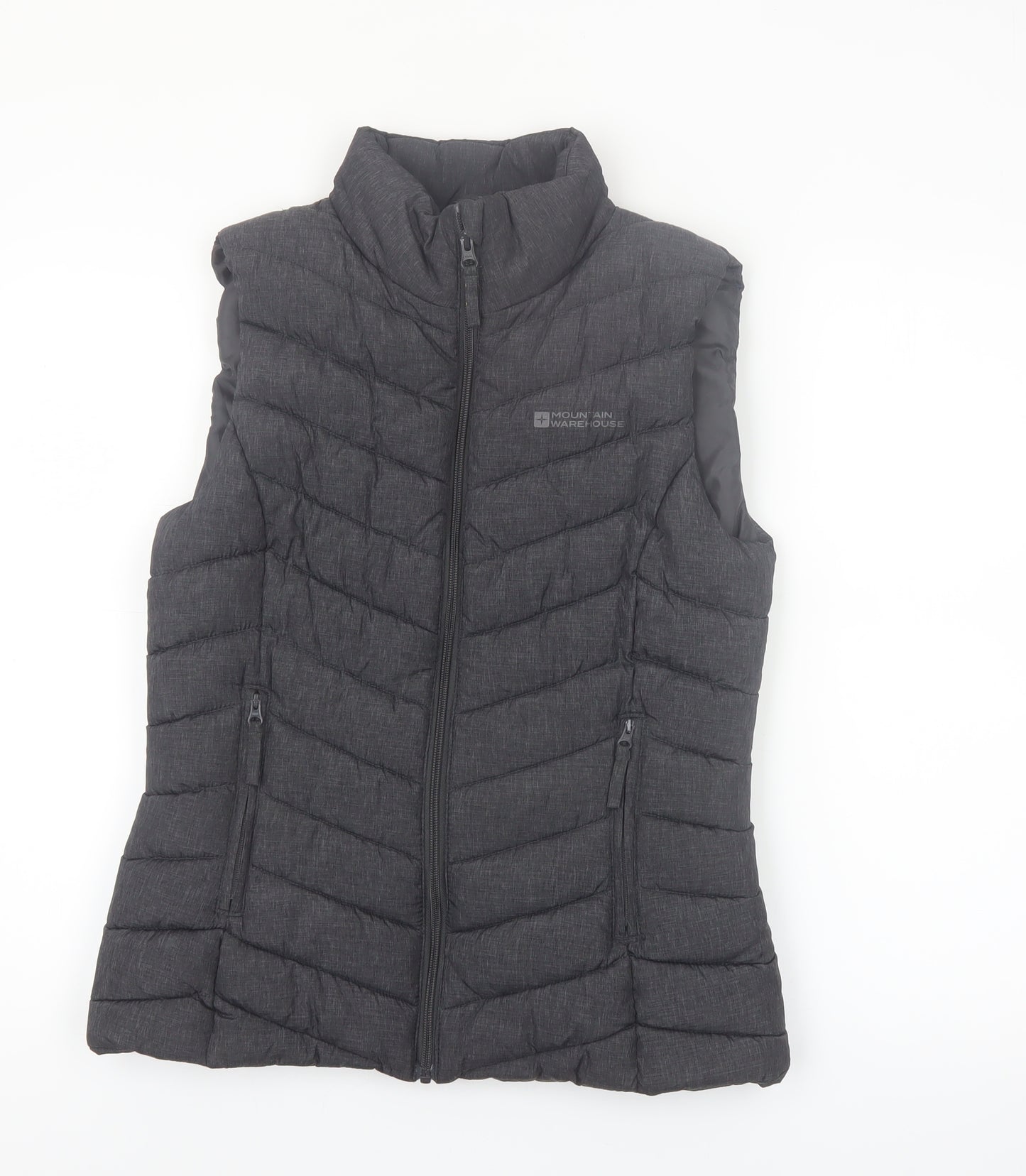 Mountain Warehouse Women Black Puffer Waistcoat Size 10 Sleeveless Lightweight
