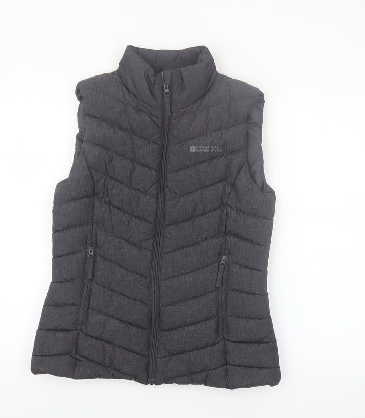 Mountain Warehouse Women Black Puffer Waistcoat Size 10 Sleeveless Lightweight
