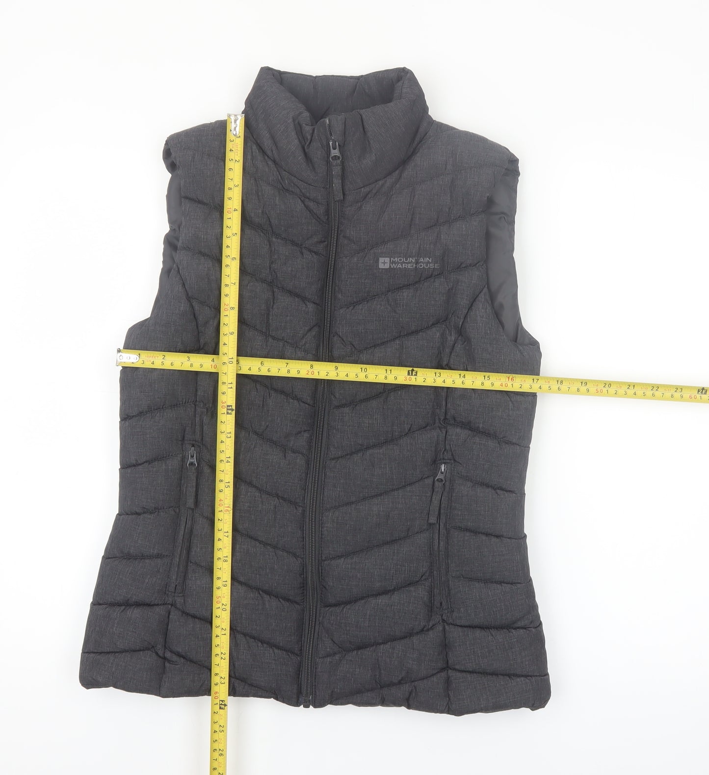 Mountain Warehouse Women Black Puffer Waistcoat Size 10 Sleeveless Lightweight