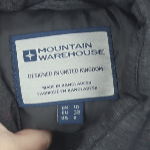 Mountain Warehouse Women Black Puffer Waistcoat Size 10 Sleeveless Lightweight