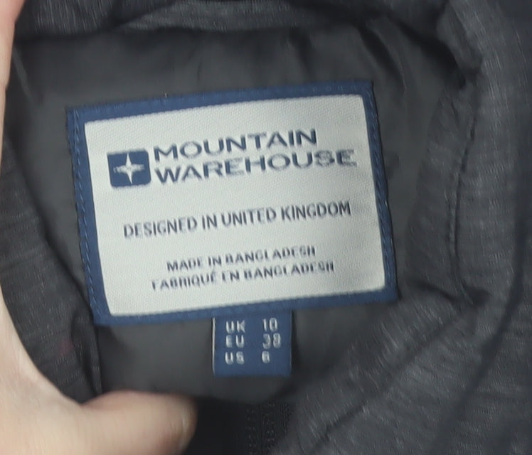 Mountain Warehouse Women Black Puffer Waistcoat Size 10 Sleeveless Lightweight