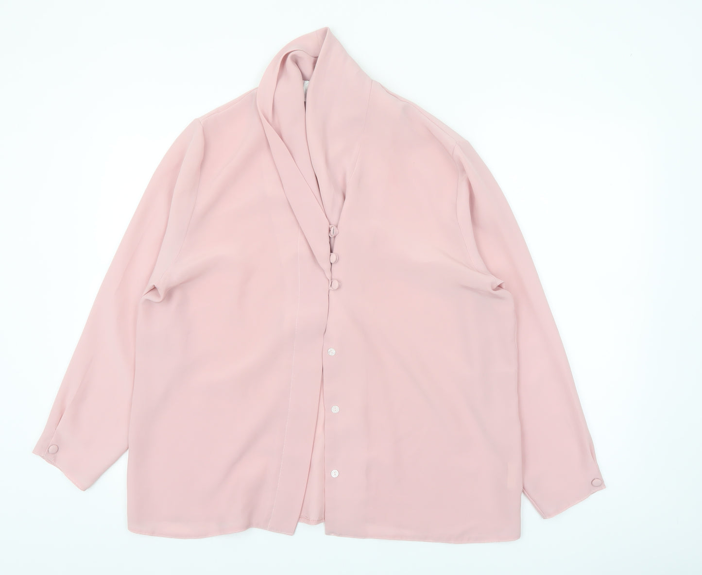 Sasha Women Pink Chiffon Long Sleeve Blouse Size 10