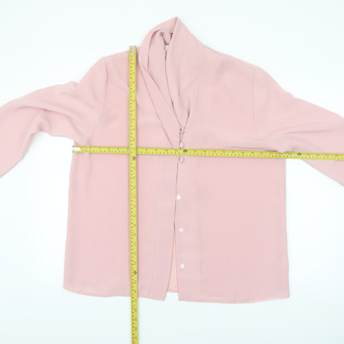 Sasha Women Pink Chiffon Long Sleeve Blouse Size 10