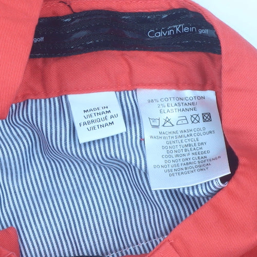 Calvin Klein Golf Men's Red Chino Trousers W32 L31 Cotton Blend