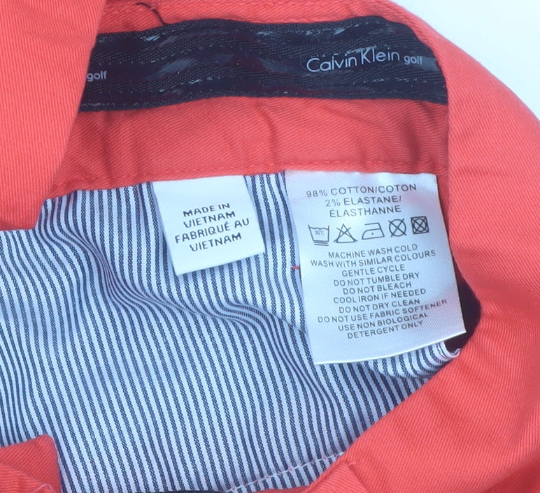Calvin Klein Golf Men's Red Chino Trousers W32 L31 Cotton Blend