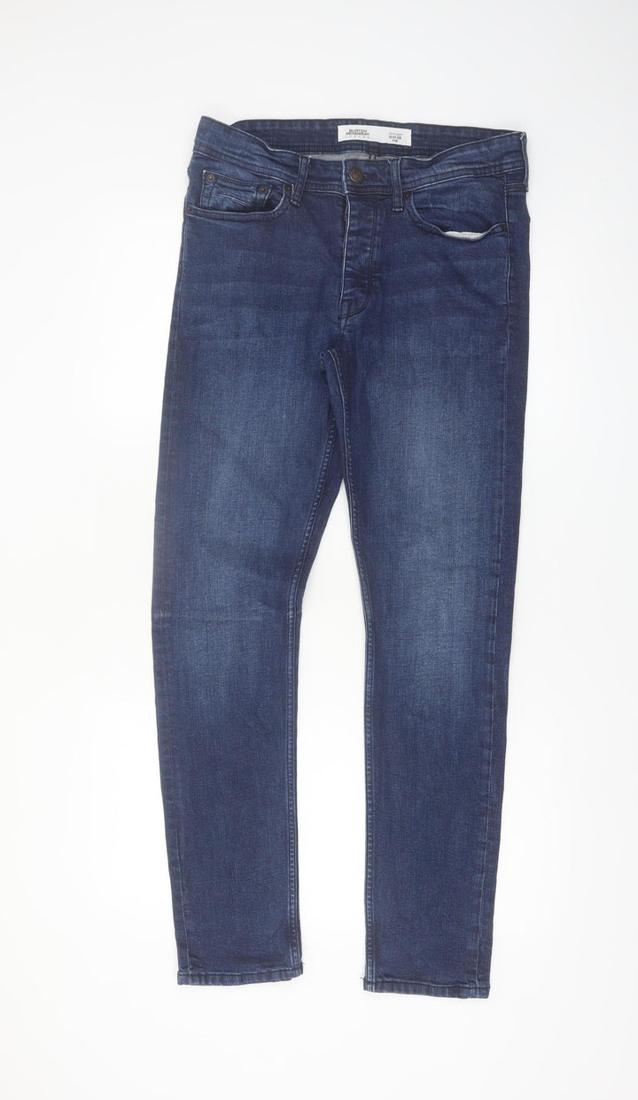 Burton Menswear Blue Slim Fit Stretch Skinny Jeans 32R