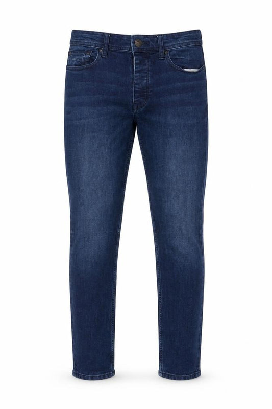 Front view of Burton Menswear Blue Slim Fit Stretch Skinny Jeans 32R