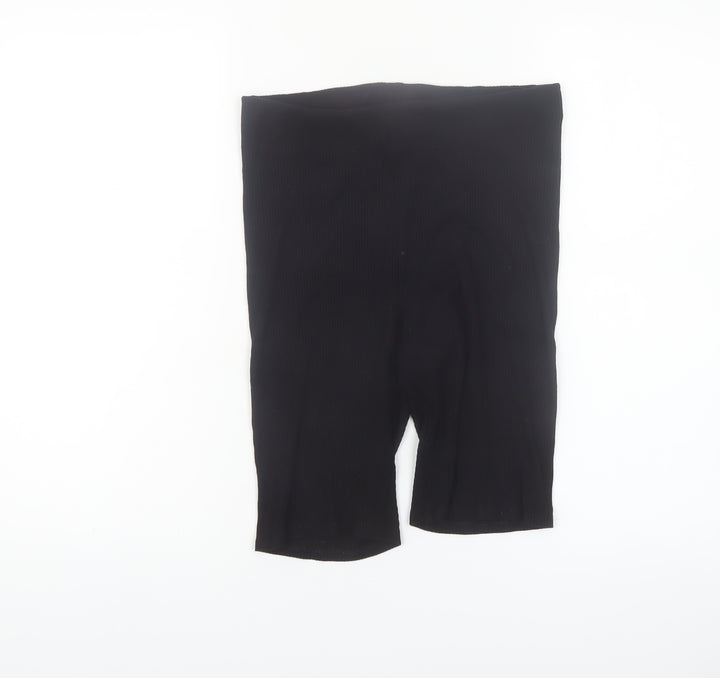 H&M Womens Black S Biker Shorts Viscose Stretch Comfort Fit