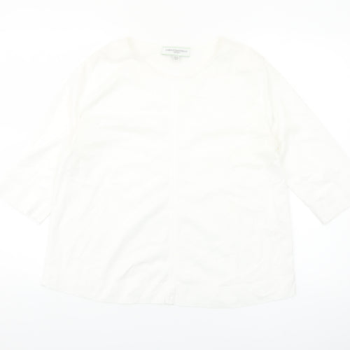 Carolyn Donnelly Women’s White 3/4 Sleeve Cotton T-Shirt UK 10