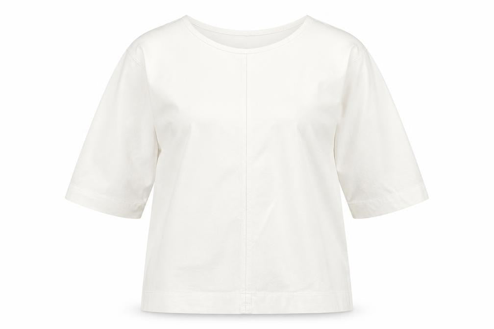 Carolyn Donnelly Women’s White 3/4 Sleeve Cotton T-Shirt UK 10