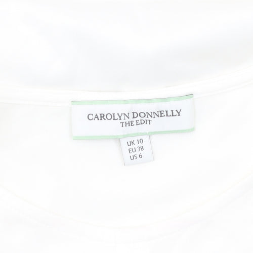 Carolyn Donnelly Women’s White 3/4 Sleeve Cotton T-Shirt UK 10