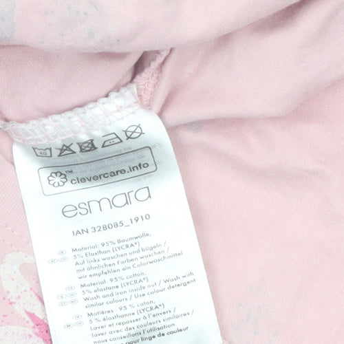 Esmara Womens Pink Floral Long Sleeve T-Shirt Size S 8/10