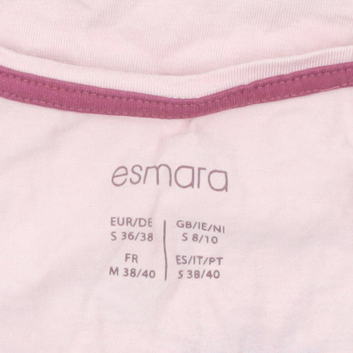 Esmara Womens Pink Floral Long Sleeve T-Shirt Size S 8/10