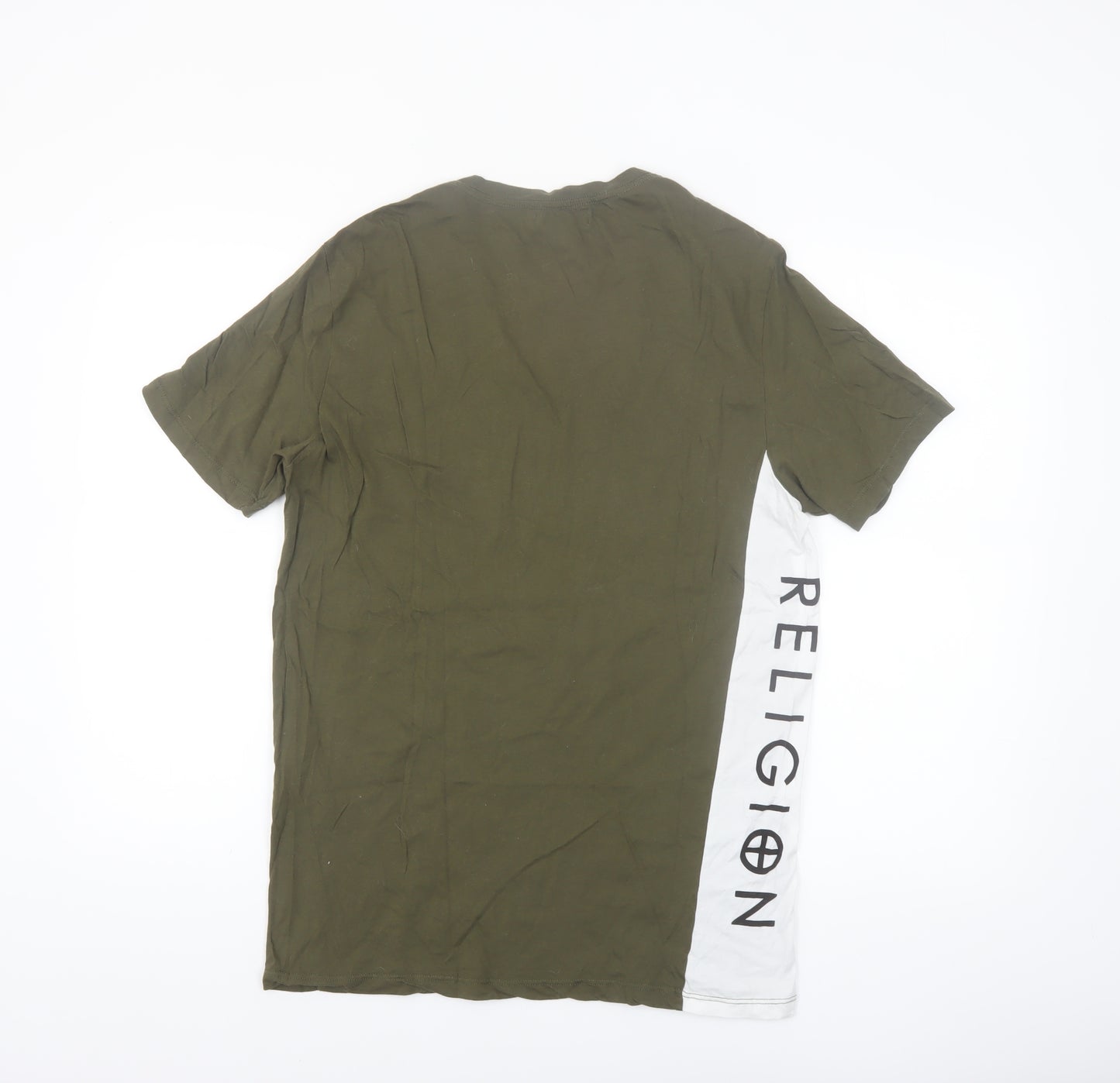 Religion London Men's Green Crew Neck Short Sleeve T-Shirt Size M