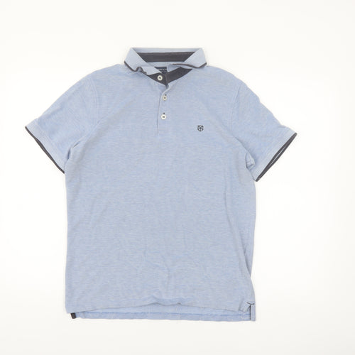 Jack & Jones Premium Blue Cotton Men's Polo Shirt Size L