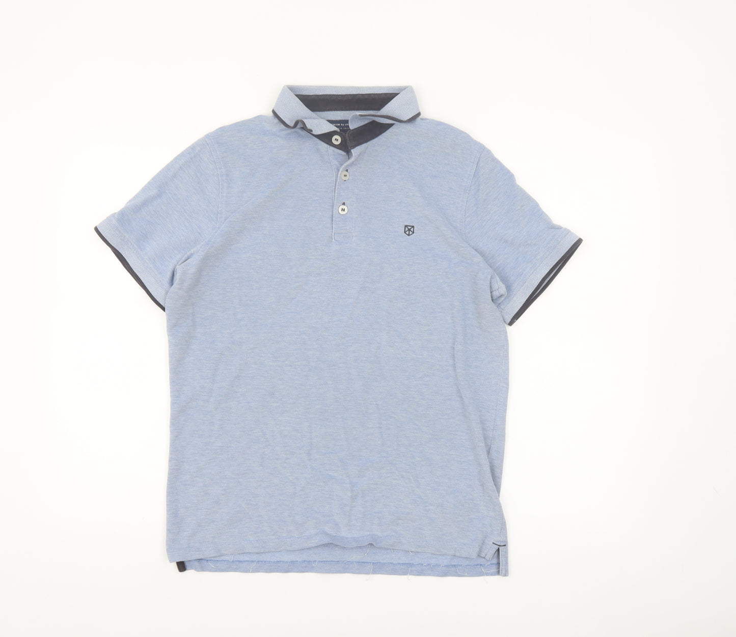 Jack & Jones Premium Blue Cotton Men's Polo Shirt Size L