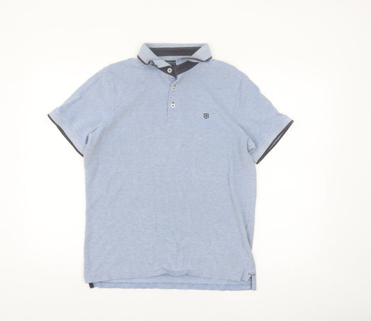 Jack & Jones Premium Blue Cotton Men's Polo Shirt Size L