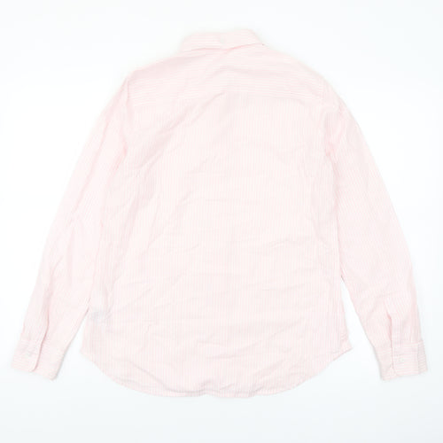 GAP Women's Pink Striped Button-Up Long Sleeve Cotton Shirt XS