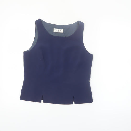 Le Soir Women’s Blue Sleeveless Formal Blouse Size 10