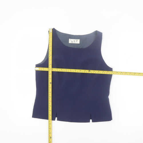 Le Soir Women’s Blue Sleeveless Formal Blouse Size 10