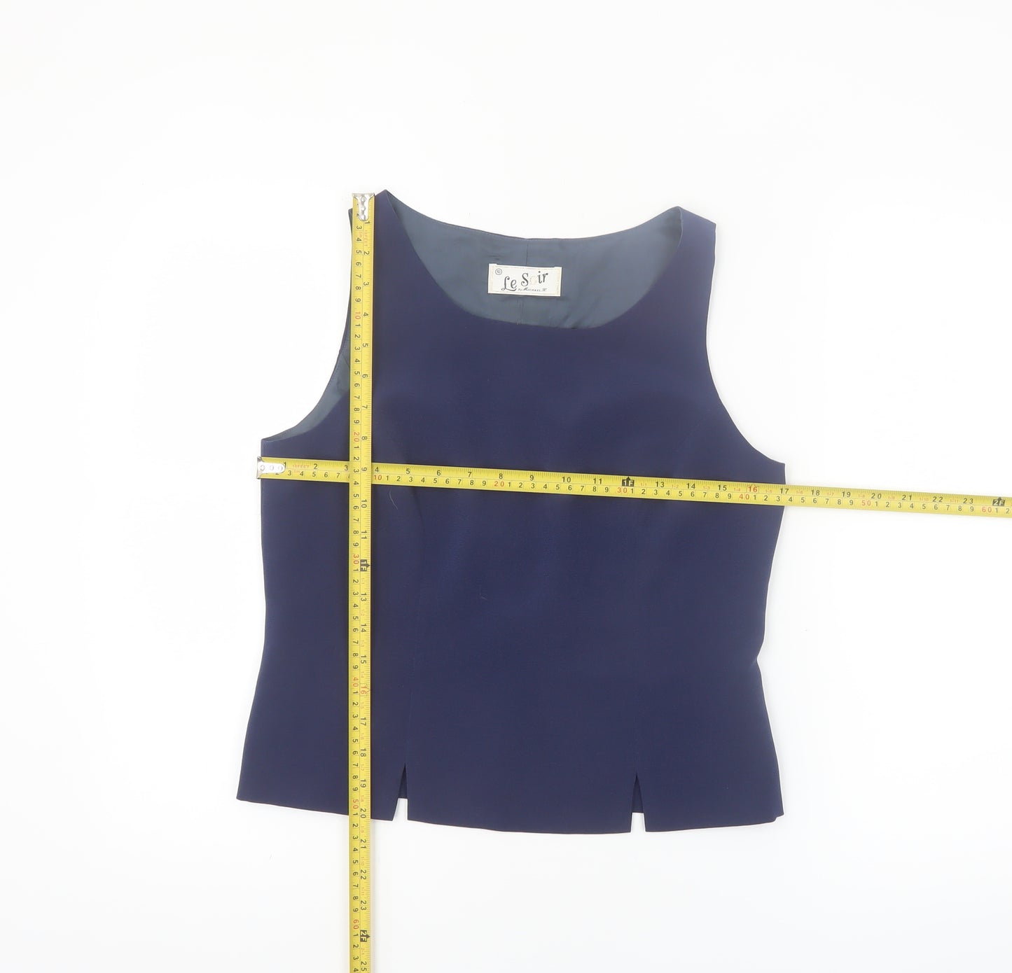 Le Soir Women’s Blue Sleeveless Formal Blouse Size 10