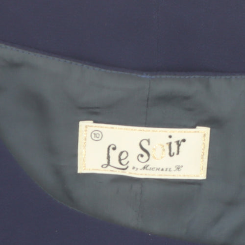 Le Soir Women’s Blue Sleeveless Formal Blouse Size 10