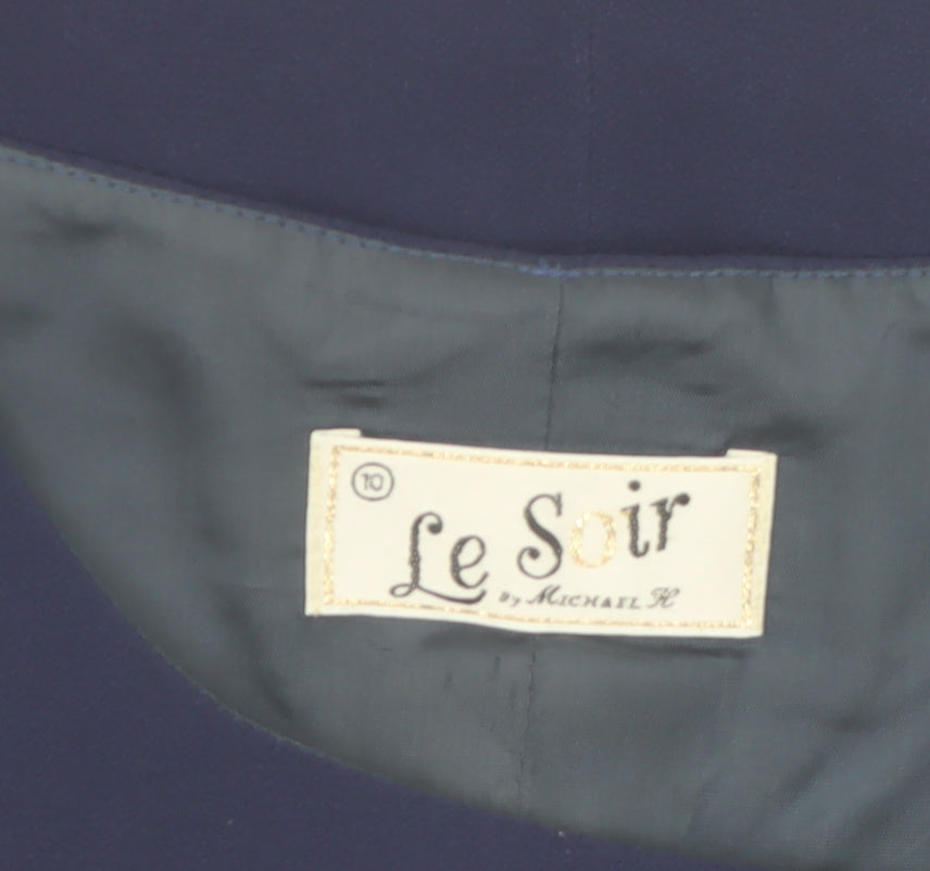 Le Soir Women’s Blue Sleeveless Formal Blouse Size 10