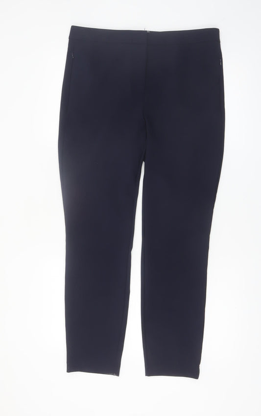 Savida Women’s Navy Slim Fit Cropped Trousers Size 14